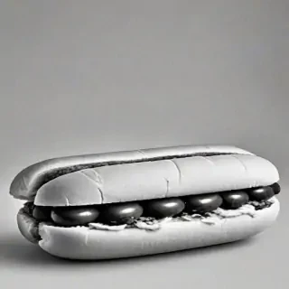 hot dog clipart black and white