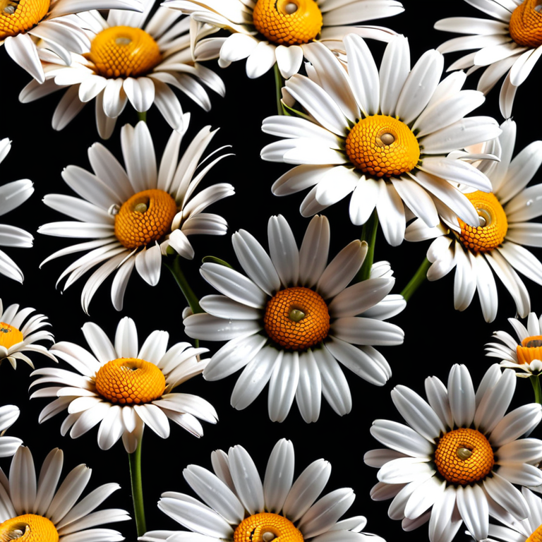 A Vibrant Display of White Daisies Against a Dark Background.
