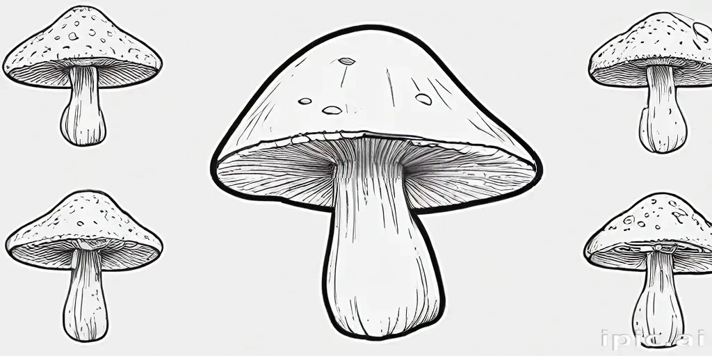 mushroom clip art black and white