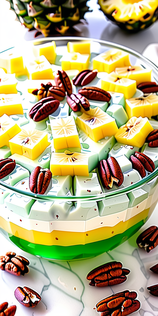 lime jello salad with cream cheese pineapple and pecans