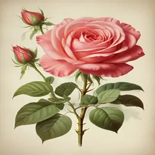 vintage rose illustration