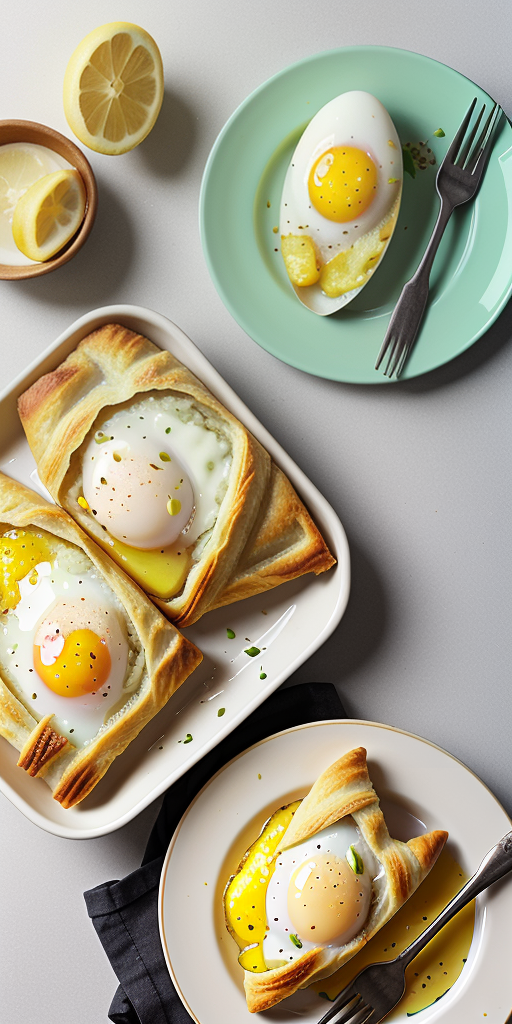 egg dish with a lemon turnover