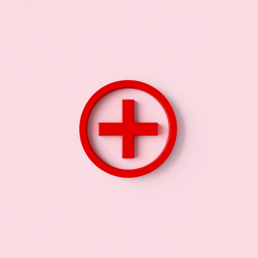 Create a high-resolution image of a red circular plus symbol on a solid background, 50mm lens, f/8 aperture, 1/125 shutter speed, ISO 100, shot in a studio setting with soft lighting.