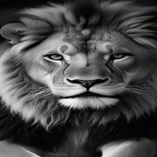 lion black and white