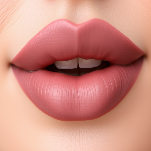 Elegant matte mauve lips with subtle ombre effect, perfectly defined cupid's bow, soft and velvety texture, understated yet sophisticated Dusty Rose Dream look