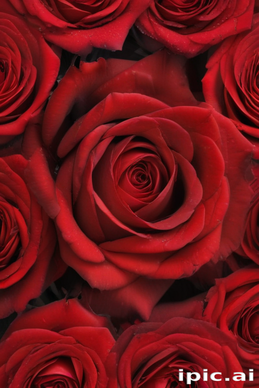 A Beautiful Arrangement of Deep Red Roses in Full Bloom Displaying ...