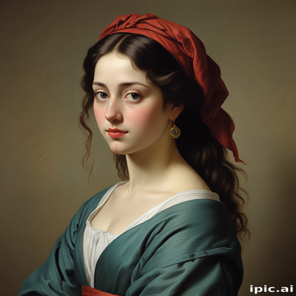 Portrait of a Young Woman in Traditional Attire with Graceful Features