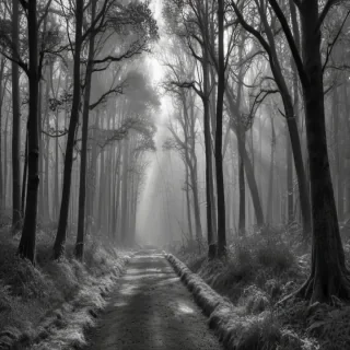 forest clipart black and white