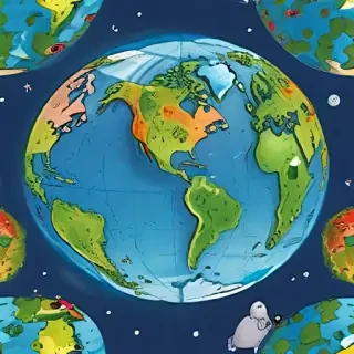 cartoon picture of the planet earth