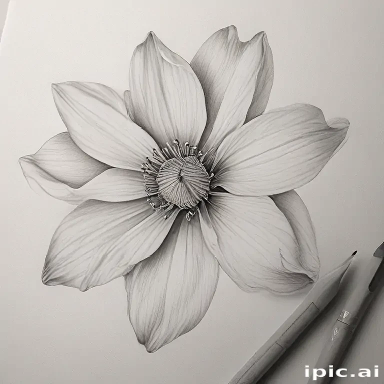 pencil drawing flowers