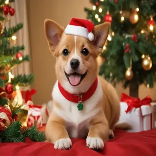 cute christmas dog wallpaper
