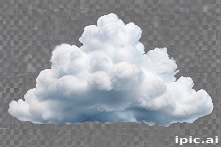 Fluffy White Cloud Sitting Against a Transparent Background in Bright ...