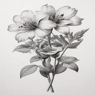 pencil drawn flowers