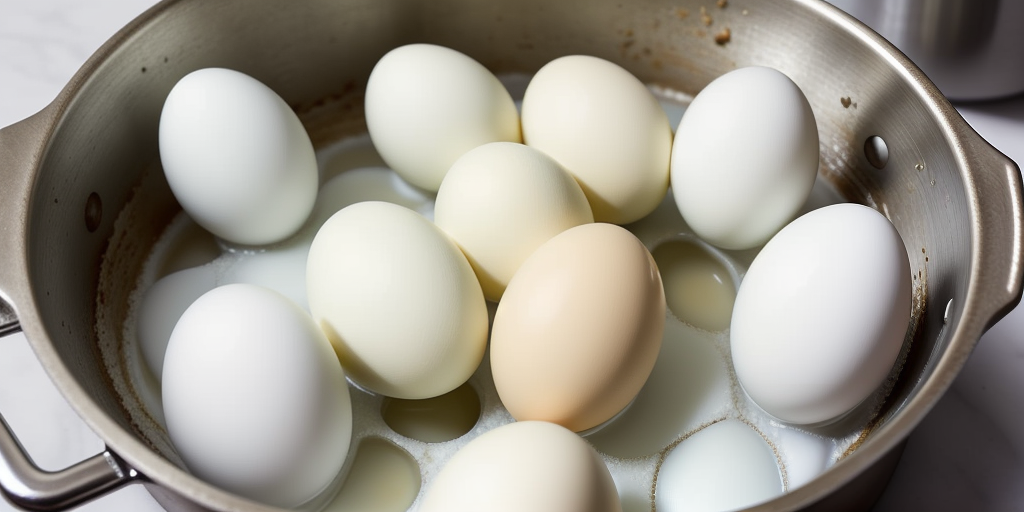 hard boiling eggs with baking soda