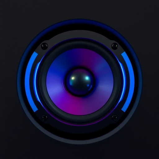 Create a high-resolution image of a vibrant speaker icon with sound waves emitting from it, using a Canon EOS R5, 50mm lens, f/1.8 aperture, ISO 100, in natural light for improved clarity and color saturation.