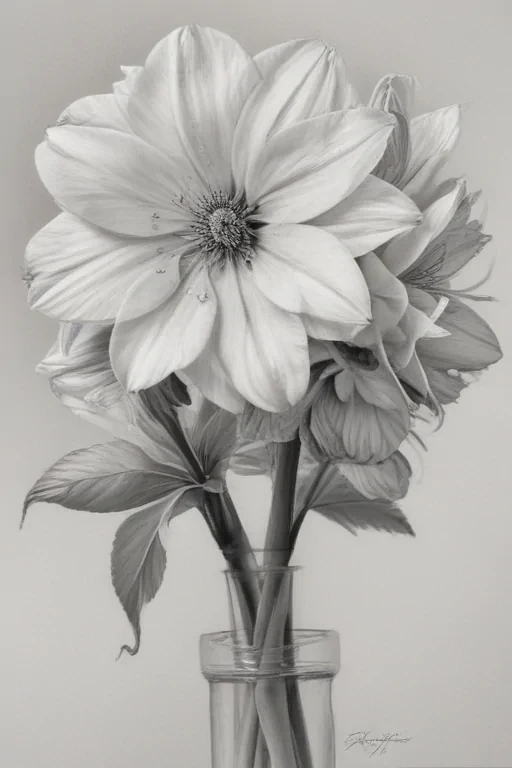 pencil drawing flowers