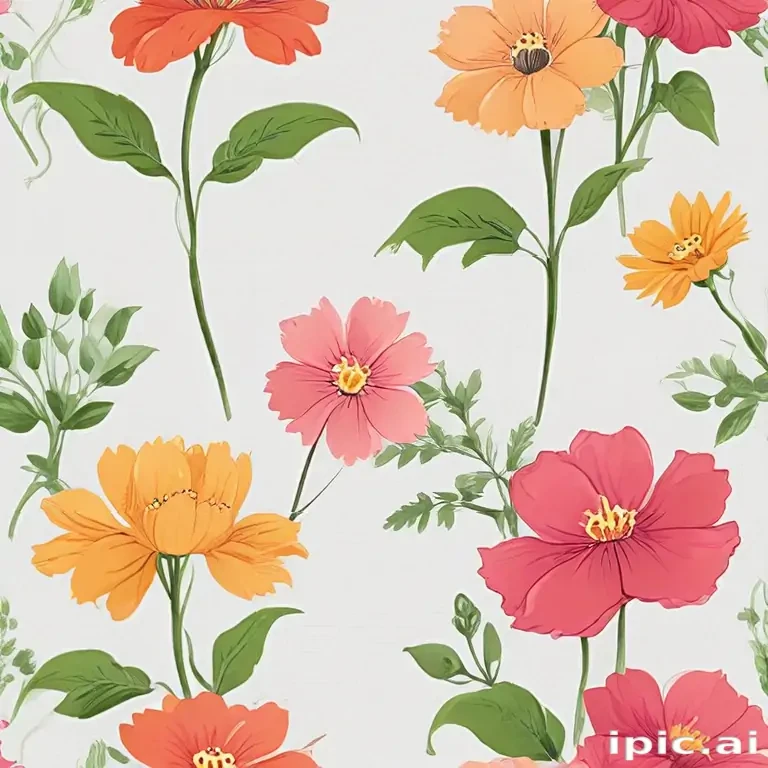 cartoon flowers transparent background