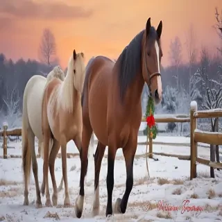 merry christmas images with horses