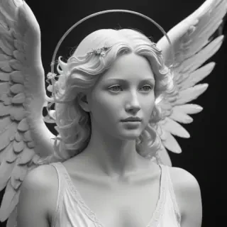 angel clip art black and white
