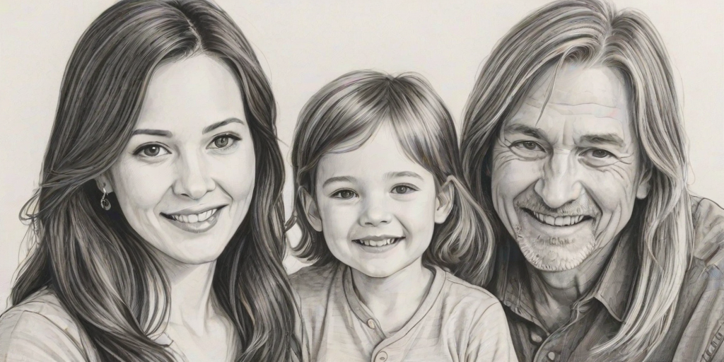 drawings of family