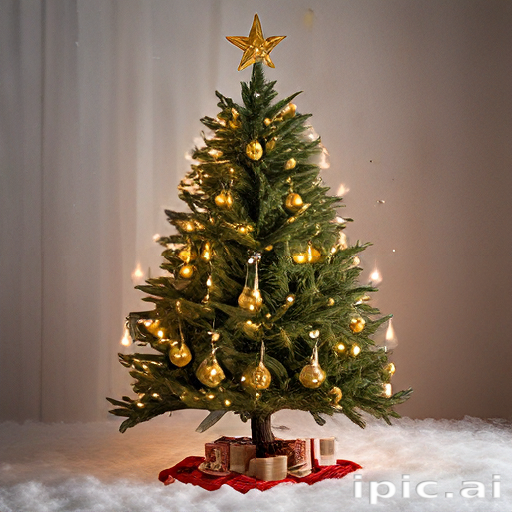 A Beautifully Decorated Christmas Tree with Golden Ornaments and Warm ...