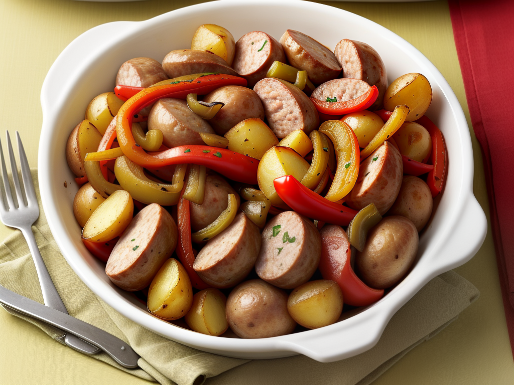 sausage with potatoes peppers and onions