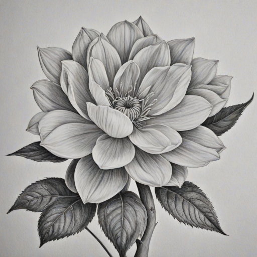 flower pencil drawing