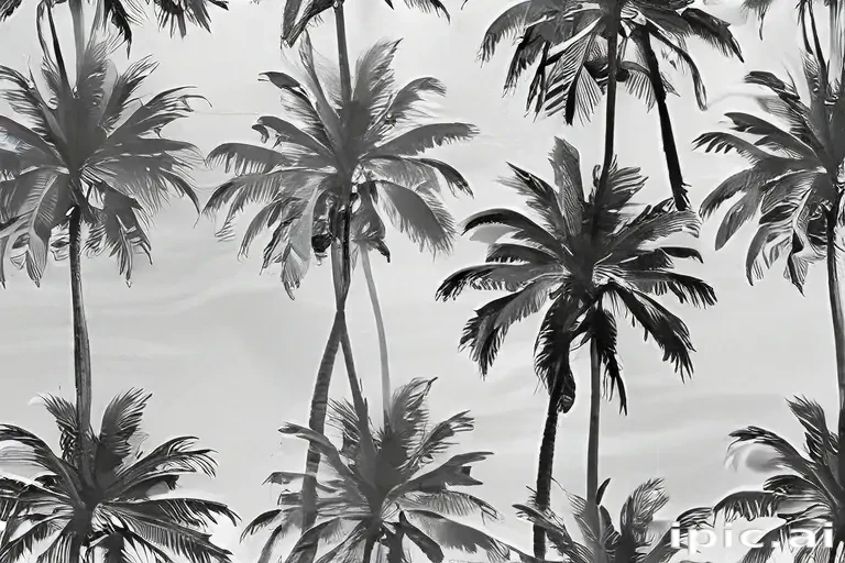 transparent palm trees