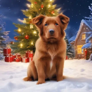 christmas dog wallpaper