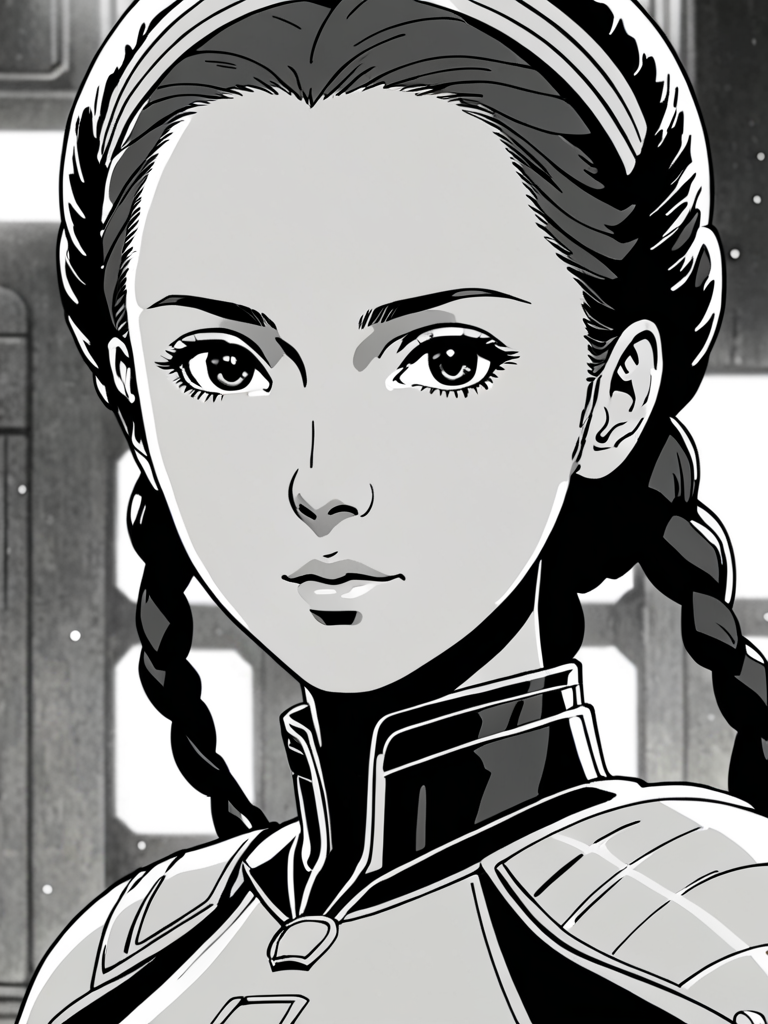 Ai Image Generator - Ai Art Generator - High Quality and 100% Unique Images  - iPic.Ai Padmé Amidala, anime, manga, 2d, ghibli, ghost in a shell, black  and white, cute, sailormoonartstyle