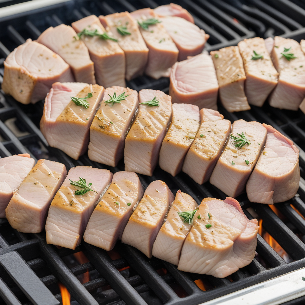 pork tenderloin on the grill in foil