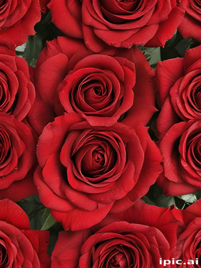 A Beautiful Arrangement of Vibrant Red Roses in Full Bloom