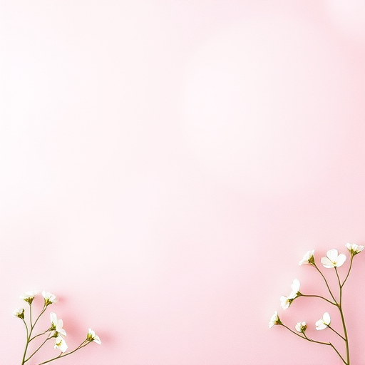 Create a soft pink gradient background with a textured canvas effect, featuring delicate white floral accents along the edges, captured with a DSLR camera, 50mm lens, aperture f/2.8, ISO 100, in natural light.