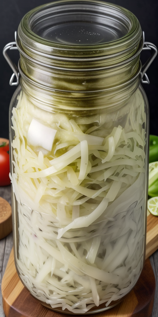 homemade sauerkraut in a crock