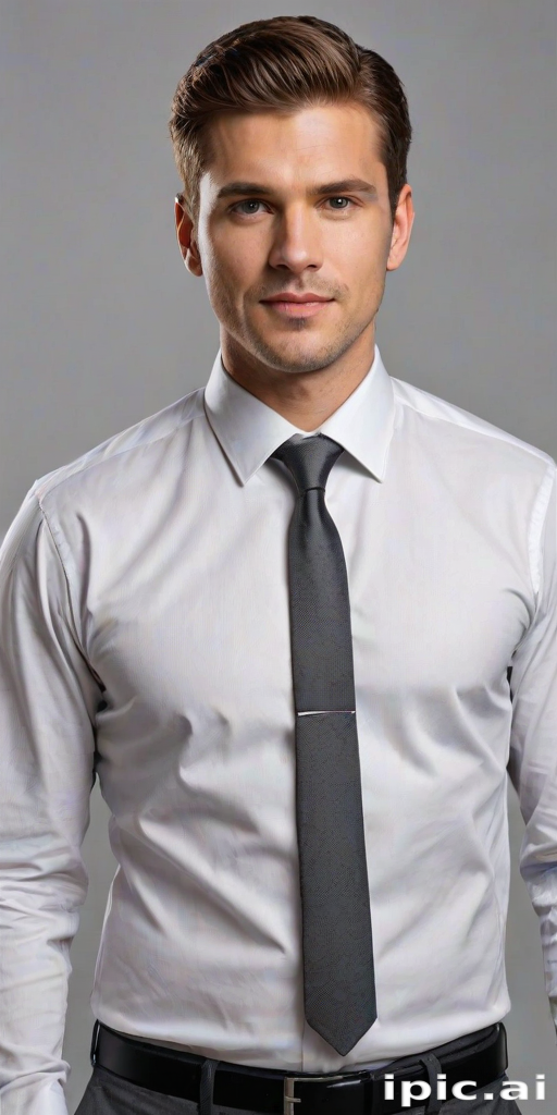 Professional Young Man in a Crisp White Shirt and Stylish Tie