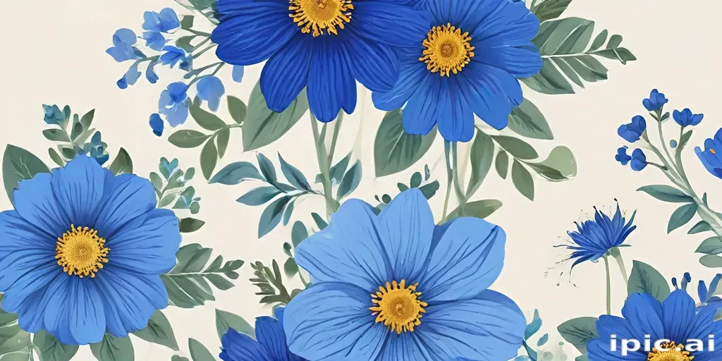 blue flowers clipart