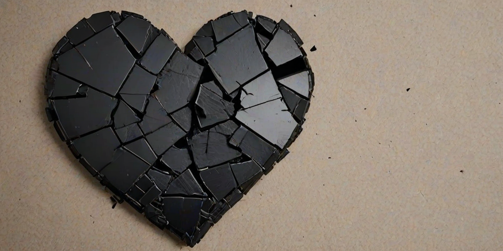 broken black heart
