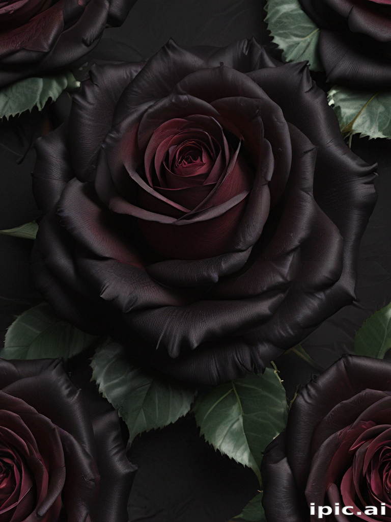 Dark Roses Design Elegant Arrangement of Dark Roses Against a Subtle Black Background