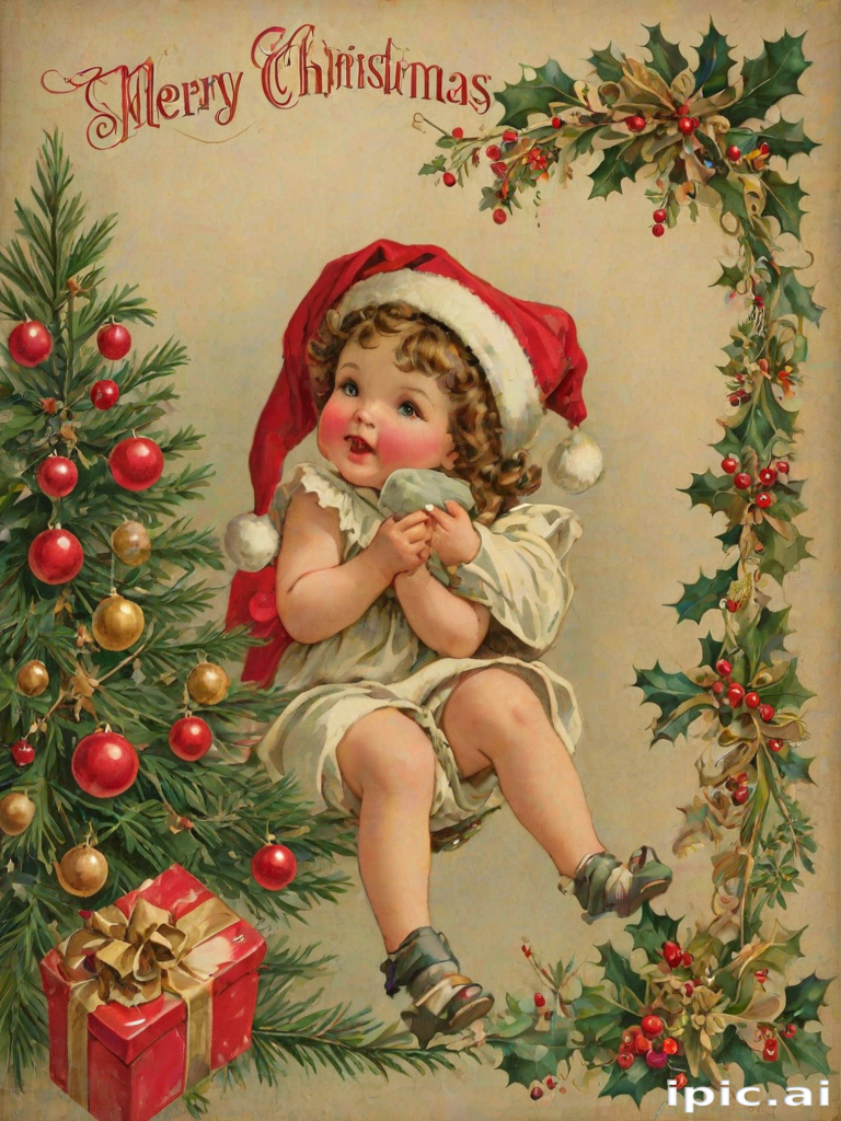 merry christmas vintage images