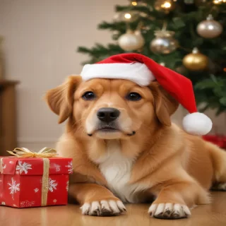 wallpaper christmas dog