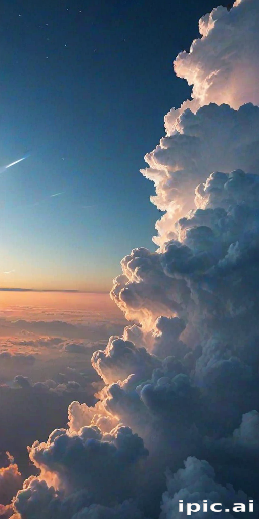Majestic Cloud Formation Illuminated by the Soft Glow of Sunset