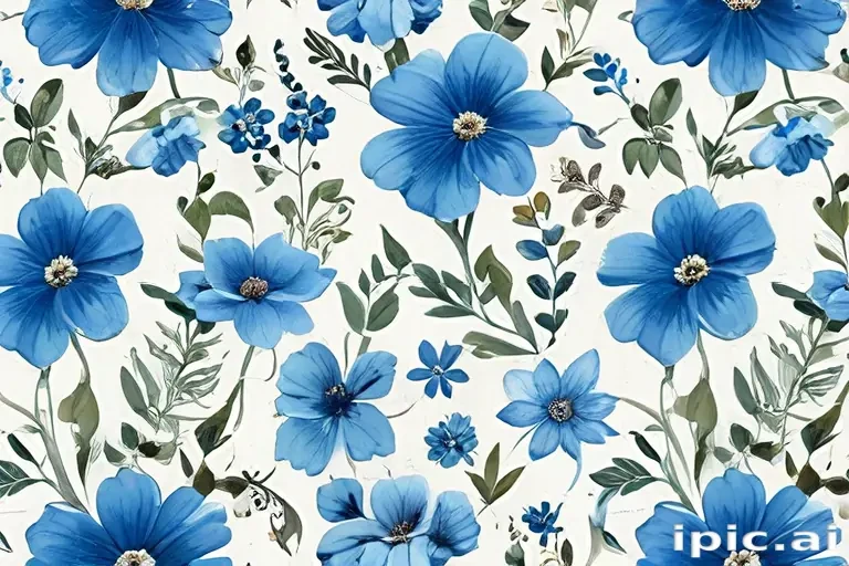 blue flowers clipart