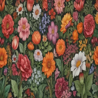 colored drawings of flowers