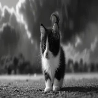 black and white cute