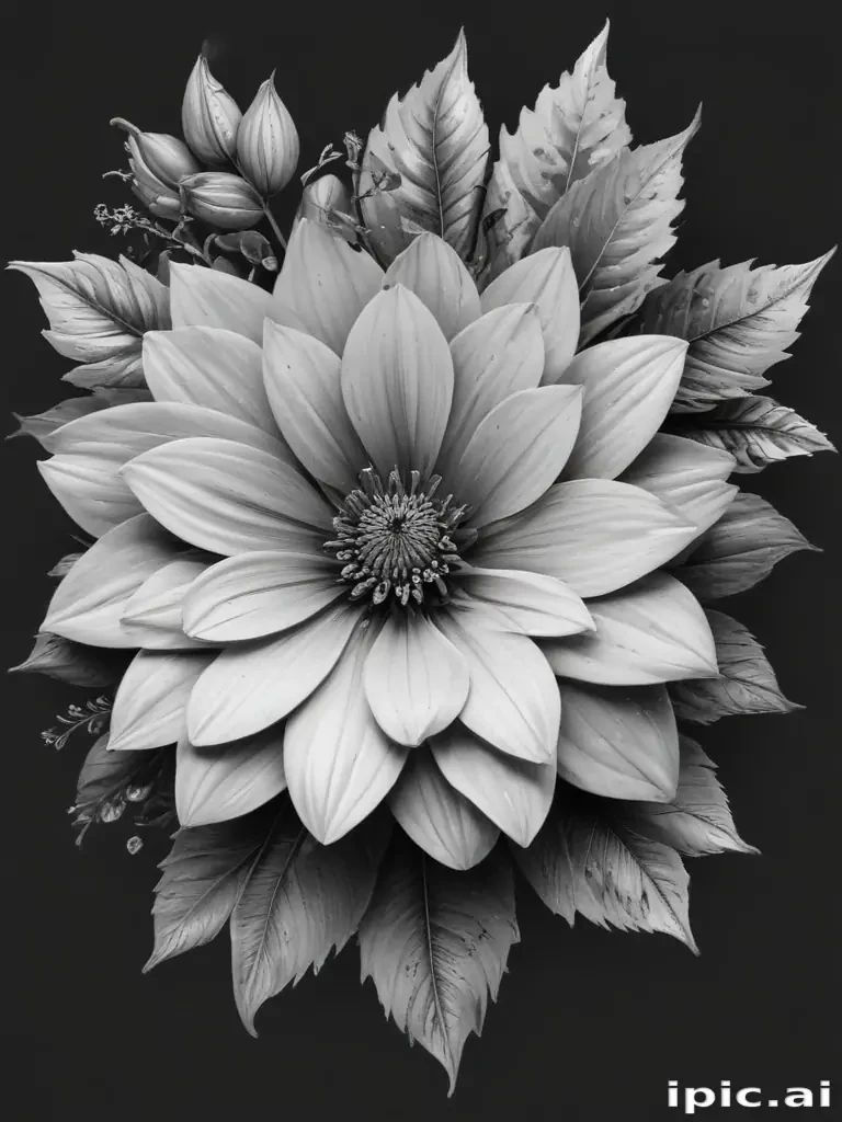 flower clip art black and white