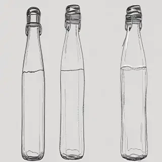 water bottle drawing