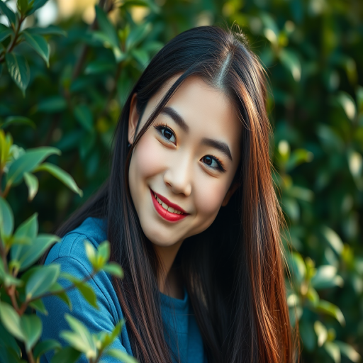 portrait of a young woman playfully winking and making a cute expression surrounded by greenery, soft natural lighting, aperture f/1.8, shutter speed 1/200s, ISO 200, shot with a DSLR camera in a close-up view for enhanced detail and clarity