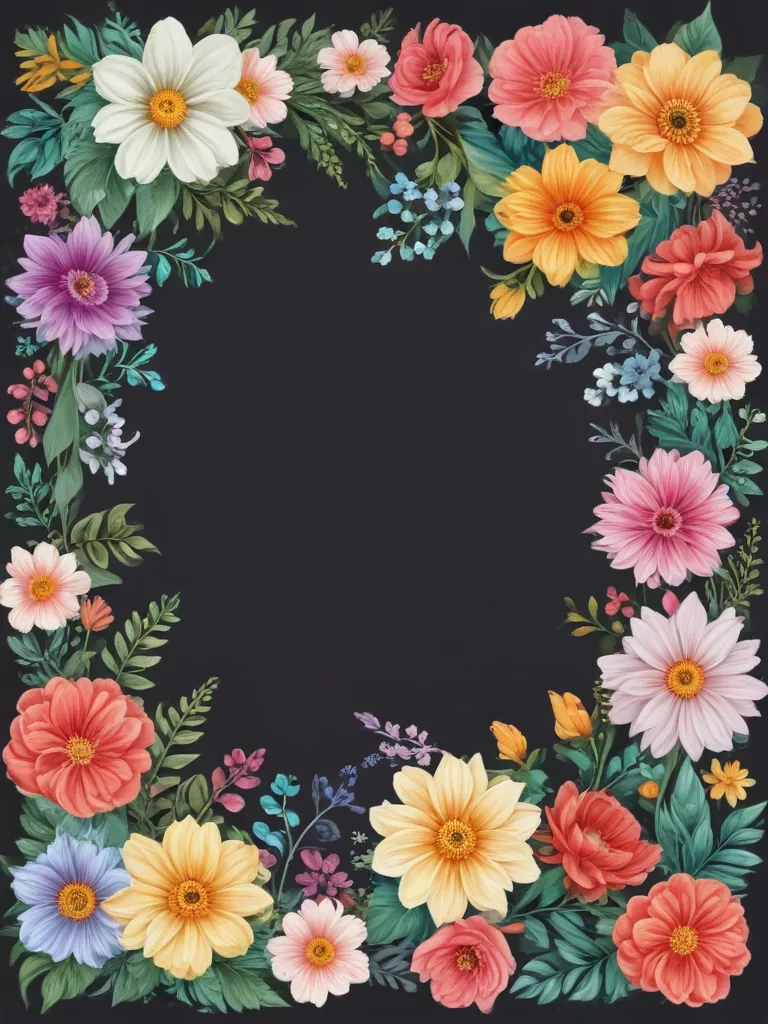 free flower border clipart