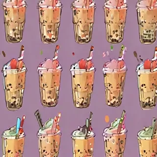 cute boba tea wallpapers