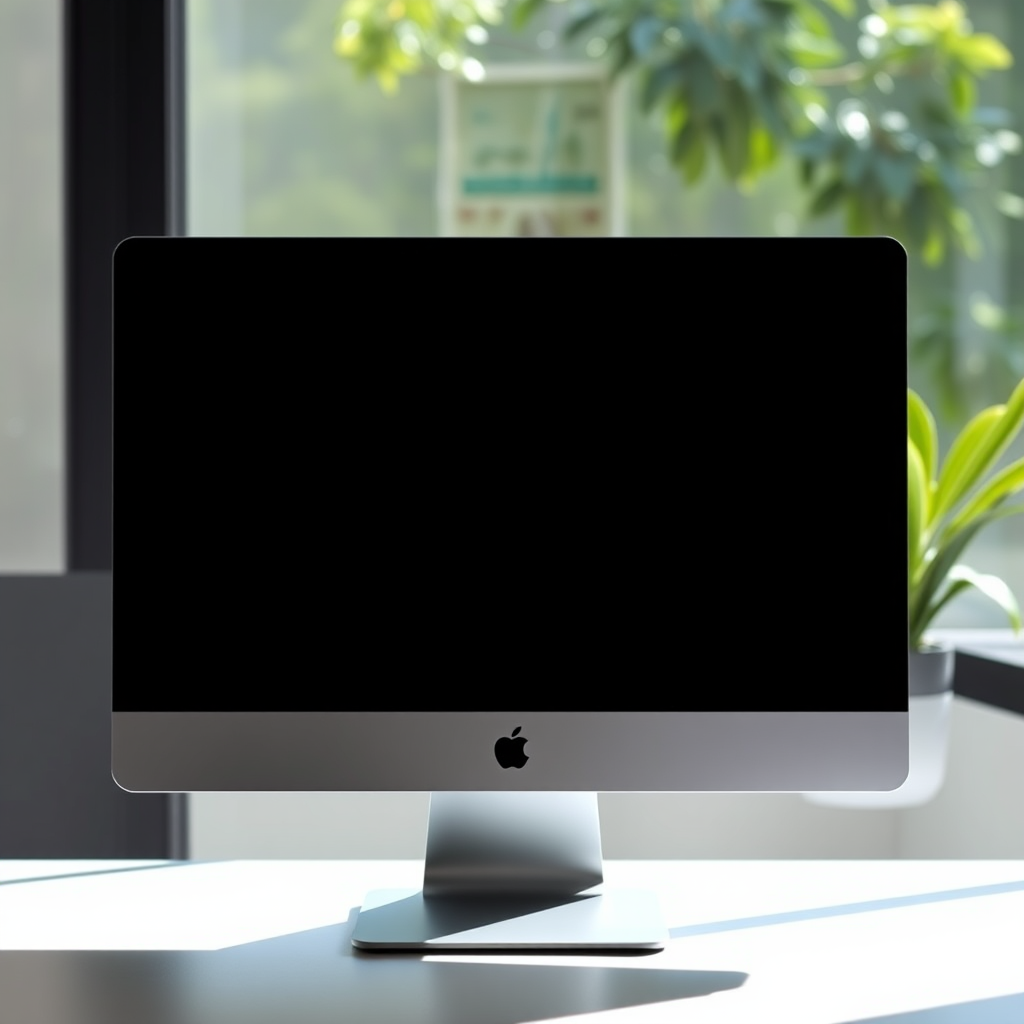 Create a high-resolution image of a blank computer monitor with a sleek design, using a Canon EOS R5 camera, 50mm lens, aperture set to f/2.8, ISO 100, shot from a straight-on view, with soft natural lighting to enhance clarity and detail.